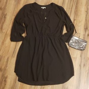 Black sheer shirt dress